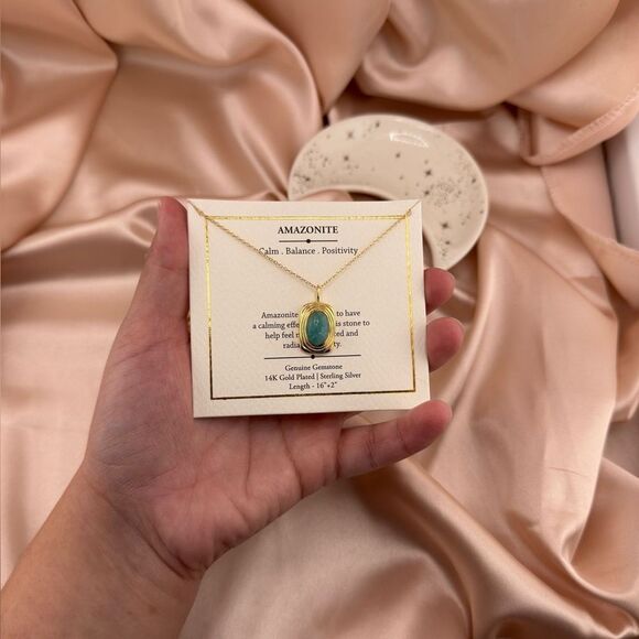 Amazonite Gold Plated Necklace - Picture 2 of 4